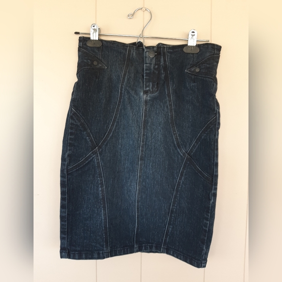 Ricki's Dresses & Skirts - Ricki's Dark Denim Jean Skirt Size 2 Fall Urban Cowgirl Western Business Casual